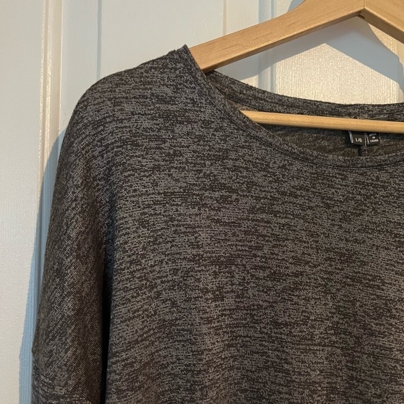Vince | Metallic Gunmetal Gray Longsleeve Pocket Heather Longsleeve Top Large - Picture 4 of 10